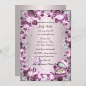 Trendy Lila Blumenchic Bridal Dusche Einladung (Vorne/Hinten)