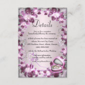 Trendy Lila Blumenchic Hochzeitsdetails Begleitkarte (Vorderseite)