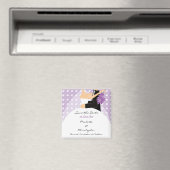 Trendy Lila Bridge & Groom speichern das Date Magn Magnet (In Situ (Geschirrspüler))