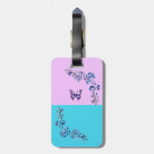 Trendy Lila Butterfly on Pastels Gepäckmarke Gepäckanhänger (Rückseite vertikal)