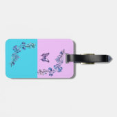 Trendy Lila Butterfly on Pastels Gepäckmarke Gepäckanhänger (Rückseite horizontal)