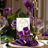 Trendy Lila Calla Lily Tischnummer