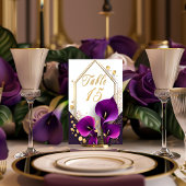 Trendy Lila Calla Lily Tischnummer