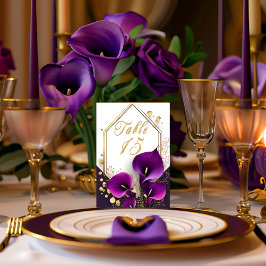 Trendy Lila Calla Lily Tischnummer
