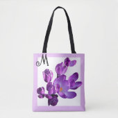 Trendy lila Crocus-Blume niedlich gürmisch Tasche (Vorderseite)