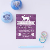 Trendy Lila Dog Grooming Flyer - personalisierbar (Einzeln)