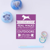 Trendy Lila Dog Silhouette Dog Walker Flyer (Einzeln)
