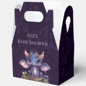 Trendy Lila Dragon Damask Girl Boy Babydusche Geschenkschachtel (Offen)