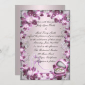 Trendy Lila Floral Chic Einladung (Vorne/Hinten)