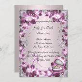 Trendy Lila Floral Chic Engagement Party einladen Einladung (Vorne/Hinten)