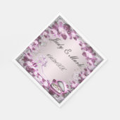 Trendy Lila Floral Chic Paper Napkins Serviette (Ecke)