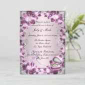 Trendy Lila Floral Chic Probe Dinner einladen Einladung (Stehend Vorderseite)