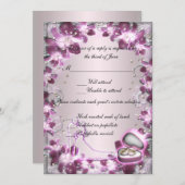 Trendy Lila Floral Chic Response Card Einladung (Vorne/Hinten)
