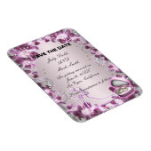 Trendy Lila floral Chic Save the Date Magnet (Rechte Seite)