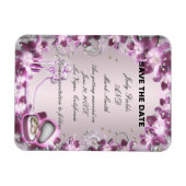 Trendy Lila floral Chic Save the Date Magnet (Horizontal)