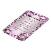 Trendy Lila floral Chic Save the Date Magnet (Linke Seite)