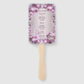 Trendy Lila Floral Chic Wedding Fächer (Rückseite)