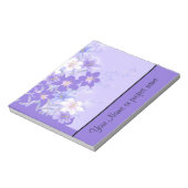 Trendy Lila Floral Notebook Template Notizblock (Rotiert)