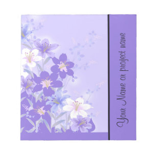 Trendy Lila Floral Notebook Template Notizblock