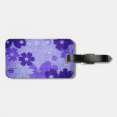 Trendy Lila Floral Vintag Gepäckanhänger (Rückseite horizontal)