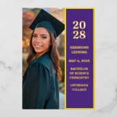 Trendy Lila Foto Abschluss Ankündigung (Vorderseite)