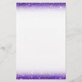 Trendy lila funkelnder GlitzerGlitz Briefpapier (Vorderseite)
