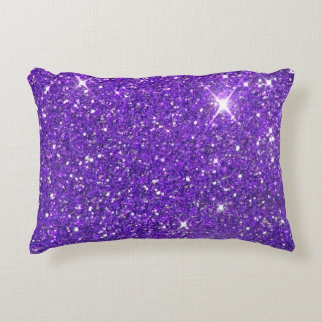 Trendy lila funkelnder GlitzerGlitz Dekokissen (Vorderseite)