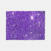 Trendy lila funkelnder GlitzerGlitz Fleecedecke (Vorderseite (Horizontal))
