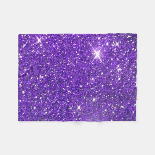 Trendy lila funkelnder GlitzerGlitz Fleecedecke (Vorderseite (Horizontal))