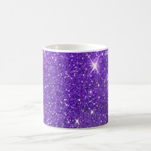 Trendy lila funkelnder GlitzerGlitz Kaffeetasse (Mittel)