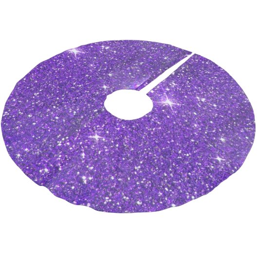 Trendy lila funkelnder GlitzerGlitz Polyester Weihnachtsbaumdecke (Schrägansicht)