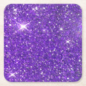 Trendy lila funkelnder GlitzerGlitz Rechteckiger Pappuntersetzer (Vorderseite)