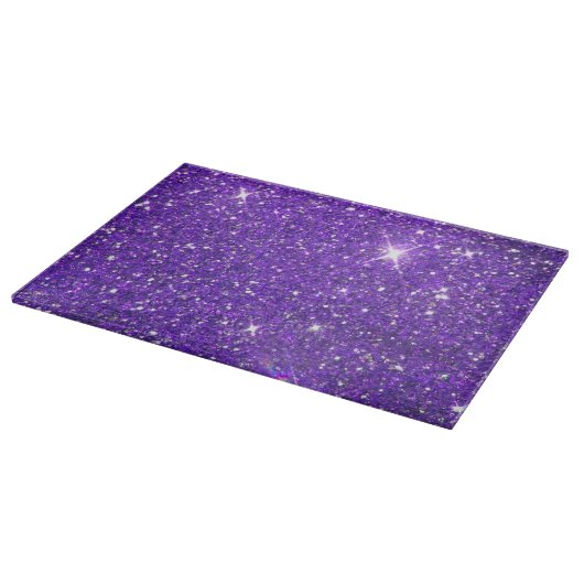 Trendy lila funkelnder GlitzerGlitz Schneidebrett (Ecke)