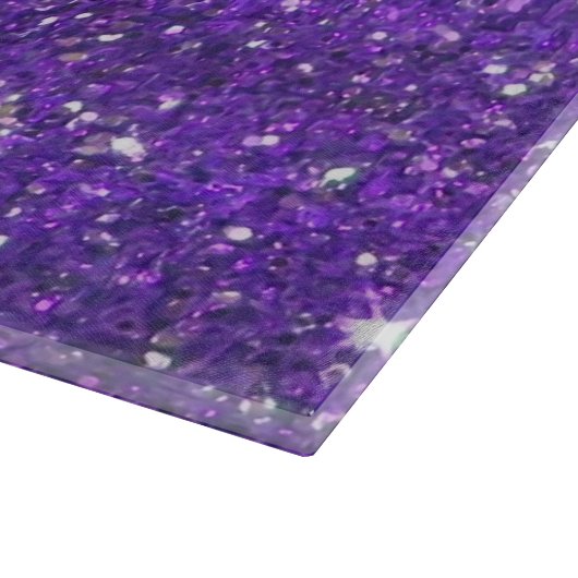 Trendy lila funkelnder GlitzerGlitz Schneidebrett (Ecke)
