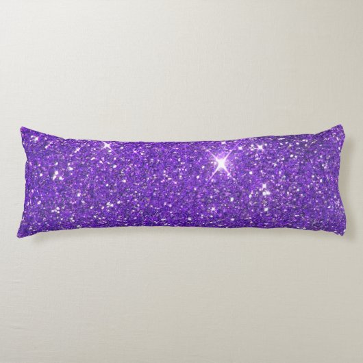 Trendy lila funkelnder GlitzerGlitz Seitenschläferkissen (Vorderseite)