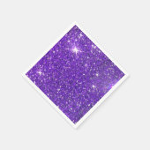 Trendy lila funkelnder GlitzerGlitz Serviette (Ecke)
