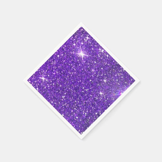 Trendy lila funkelnder GlitzerGlitz Serviette (Ecke)