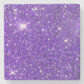 Trendy lila funkelnder GlitzerGlitz Steinuntersetzer (Vorderseite)