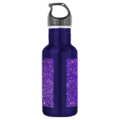 Trendy lila funkelnder GlitzerGlitz Trinkflasche (Rückseite)