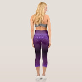 Trendy lila glam tropfen Halloween Thema Custom Capri Leggings (Rückseite)
