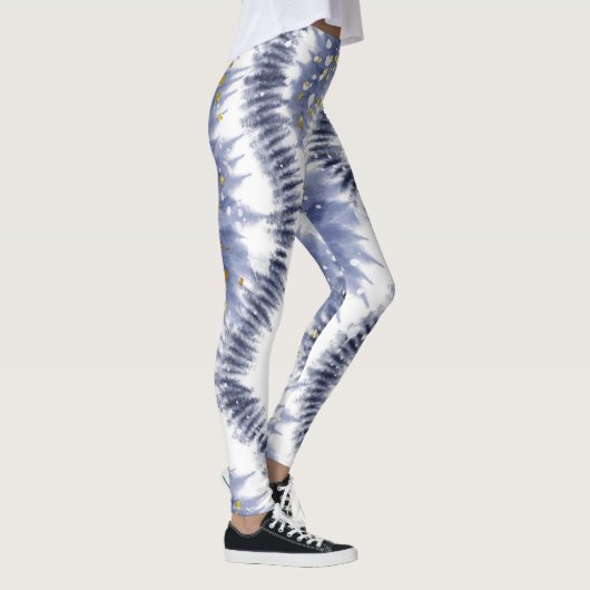 Trendy Lila Glitzer Gefärbte Krawatte Leggings (Rechts)