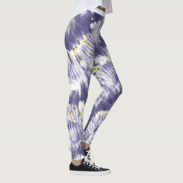 Trendy Lila Glitzer Gefärbte Krawatte Leggings