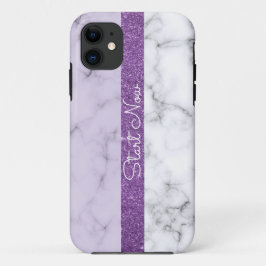 Trendy lila Glitzer-Marble iPhone Case