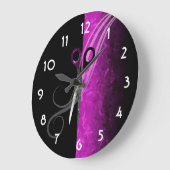 Trendy lila Haarsalonuhr Große Wanduhr (Winkel)