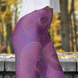 Trendy Lila Hypnotic Wirbel Pattern Leggings