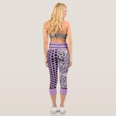 Trendy Lila Leopard Lila Black Punkt Custom Capri Leggings (Rückseite)