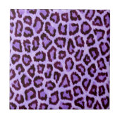 Trendy Lila Leopard Pattern Fliese (Vorderseite)