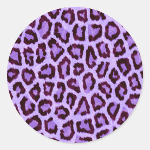 Trendy Lila Leopard Pattern Runder Aufkleber