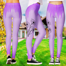 Trendy Lila Lilac Floral Stripe Workout Women's