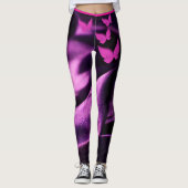Trendy Lila Lilac Pink Butterfly Women's Leggings (Vorderseite)